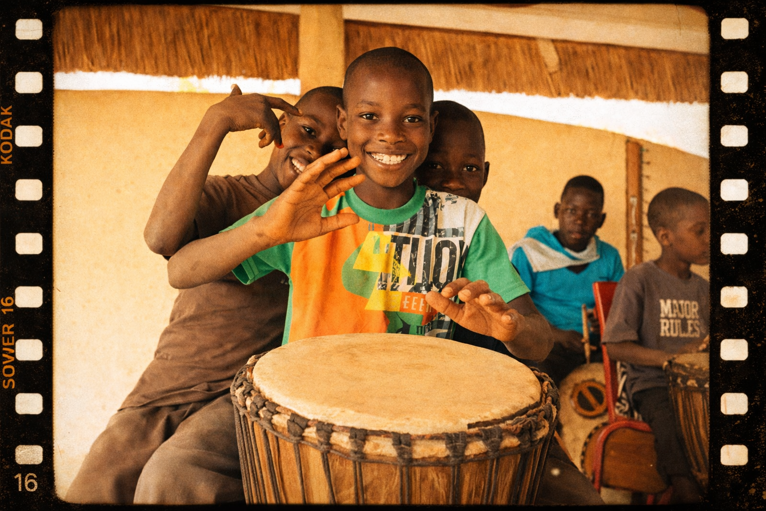 Children playing drums